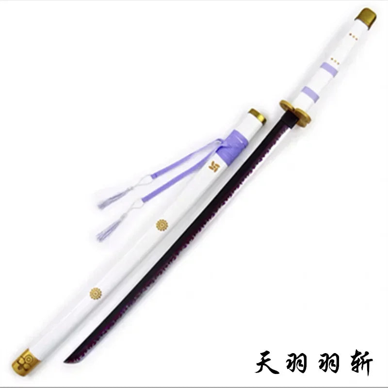 104cm Zoro Katana Sandai Kitetsu Sword Blade Anime Cosplay Prop Ninja Knife Real Full Size Japanese Katana Samurai Sabre Kid Toy