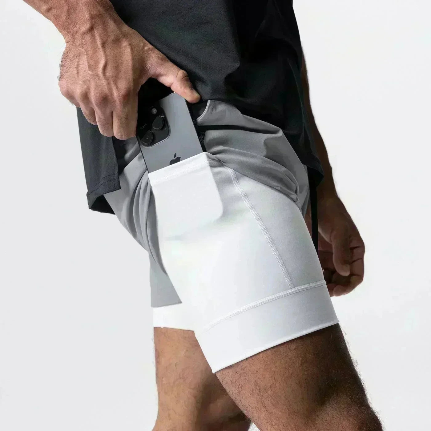 Summer New Black Five-leaf Clover Printed Men's and Women's Shorts Double-layer Loose Sports and Casual Pants for Beach Fitness