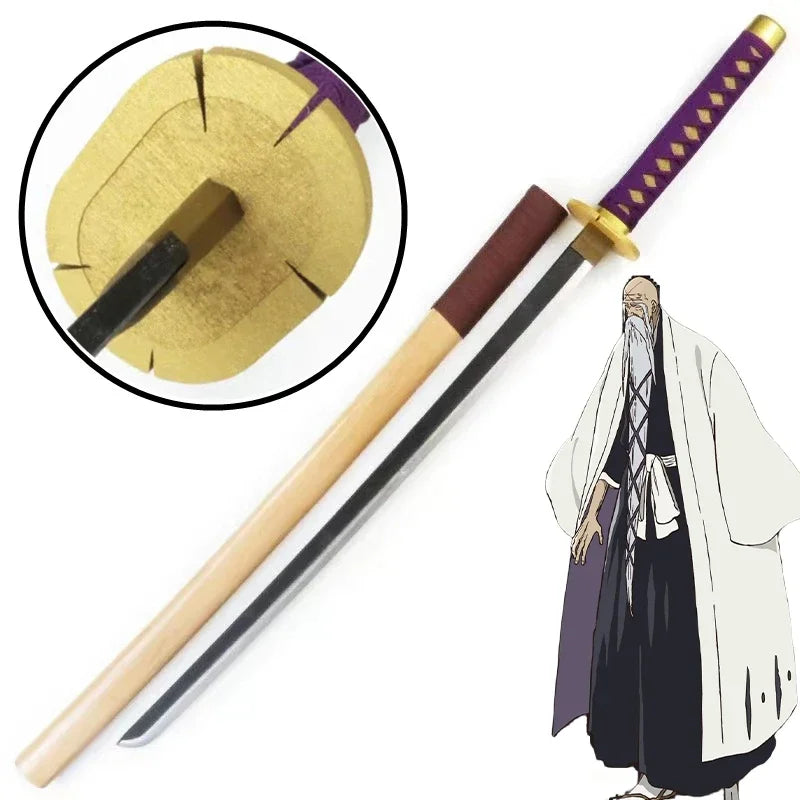 104cm Bleach Katana Sword Bamboo Blade Anime Bleach Byakuya Cosplay Prop Real Size Japanese Samurai Sword Ninja Katana Kid Toy