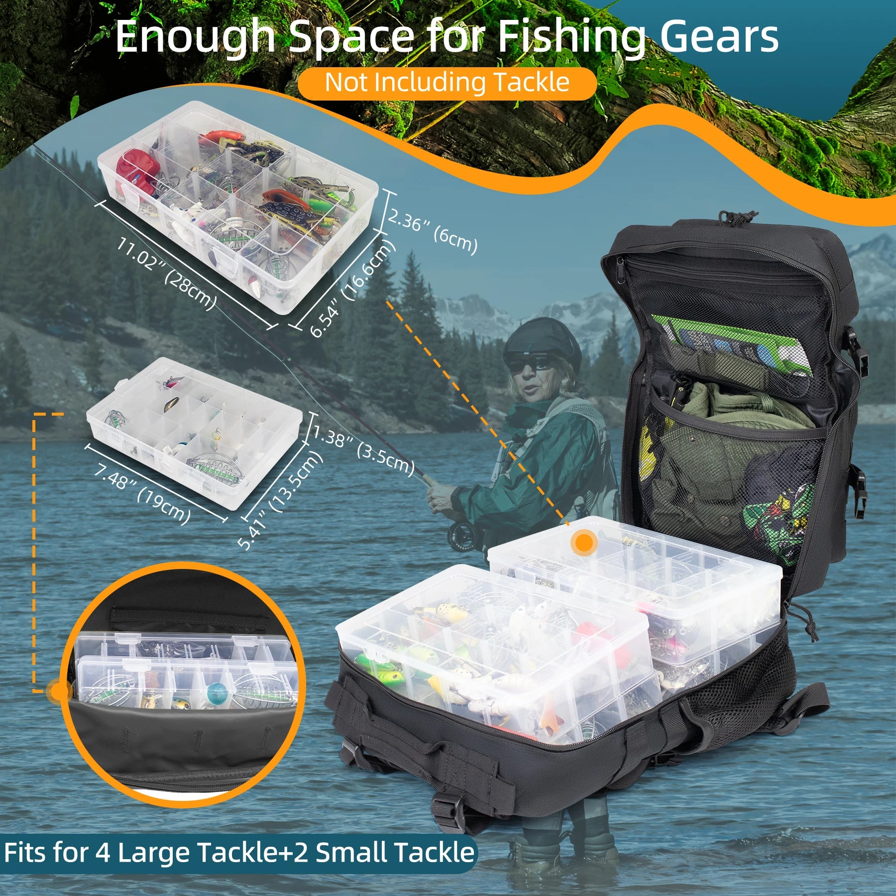 25L Fishing Hunting Bag Tactical Backpack Men's Travel Large Capacity Backpack Durable Waterproof Men's Outdoor Bag