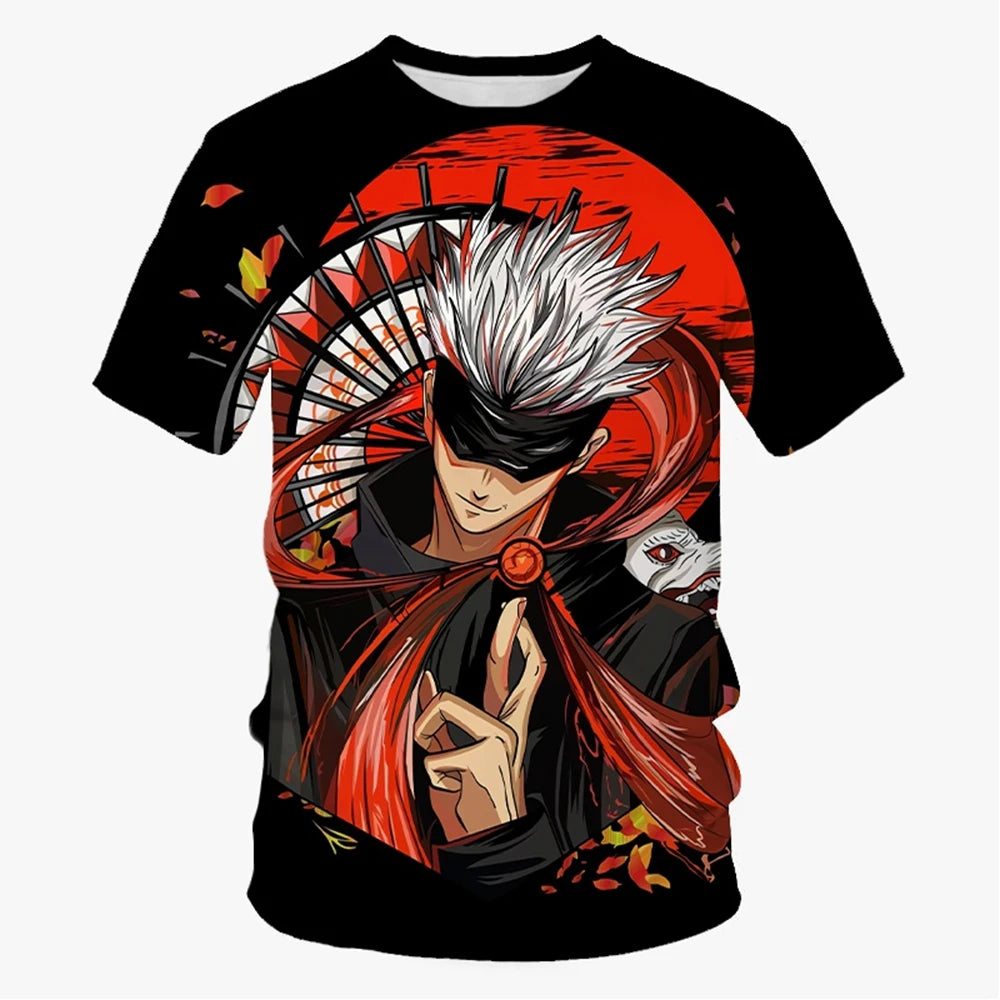 Summer fashion anime 3D print T-shirt. Casual Harajuku style, comfy short sleeves, perfect for men and women who love anime streetwear.
