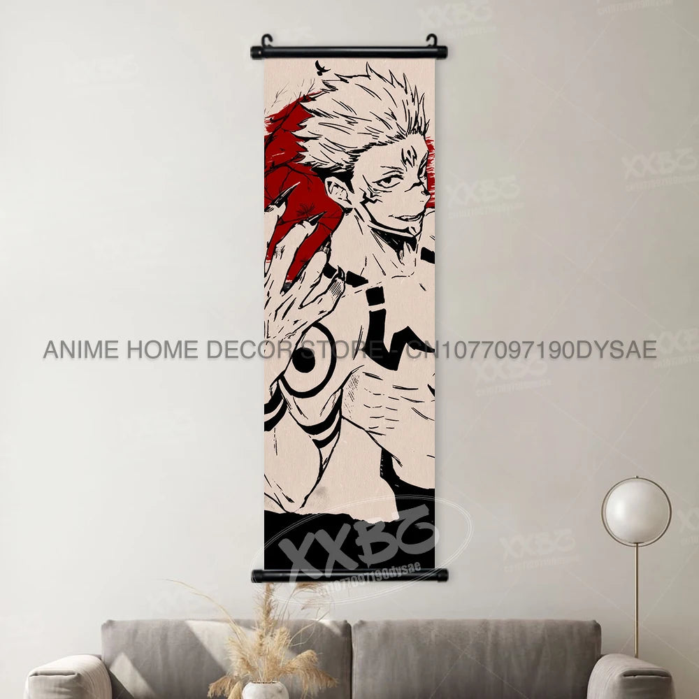 Jujutsu Kaisen Posters Gojo Satoru Canvas Scrolls Picture Panda Home Decoration Wall Artwork Fushiguro Megumi Hanging Painting