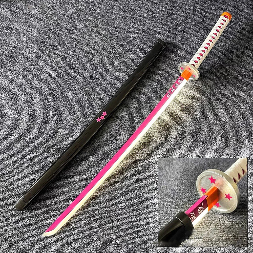 Demon Slayer 103cm/40.56in Light Sword Cosplay Anime Peripherals Katana Cosplay Luminous Toys Weapon Props Model Holiday Gift