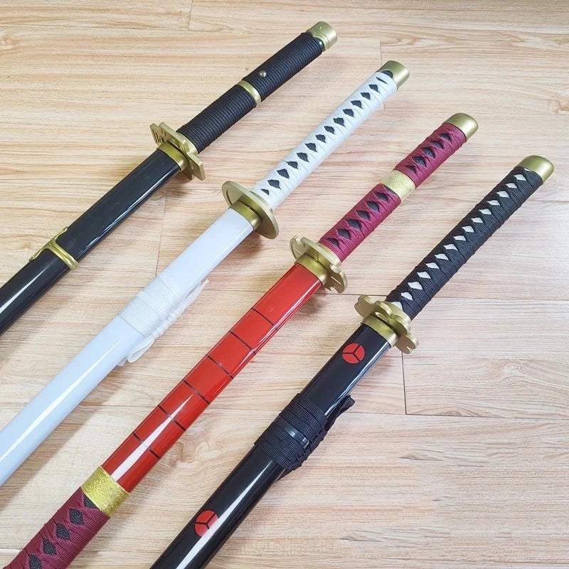 104cm Zoro Katana Sandai Kitetsu Sword Blade Anime Cosplay Prop Ninja Knife Real Full Size Japanese Katana Samurai Sabre Kid Toy