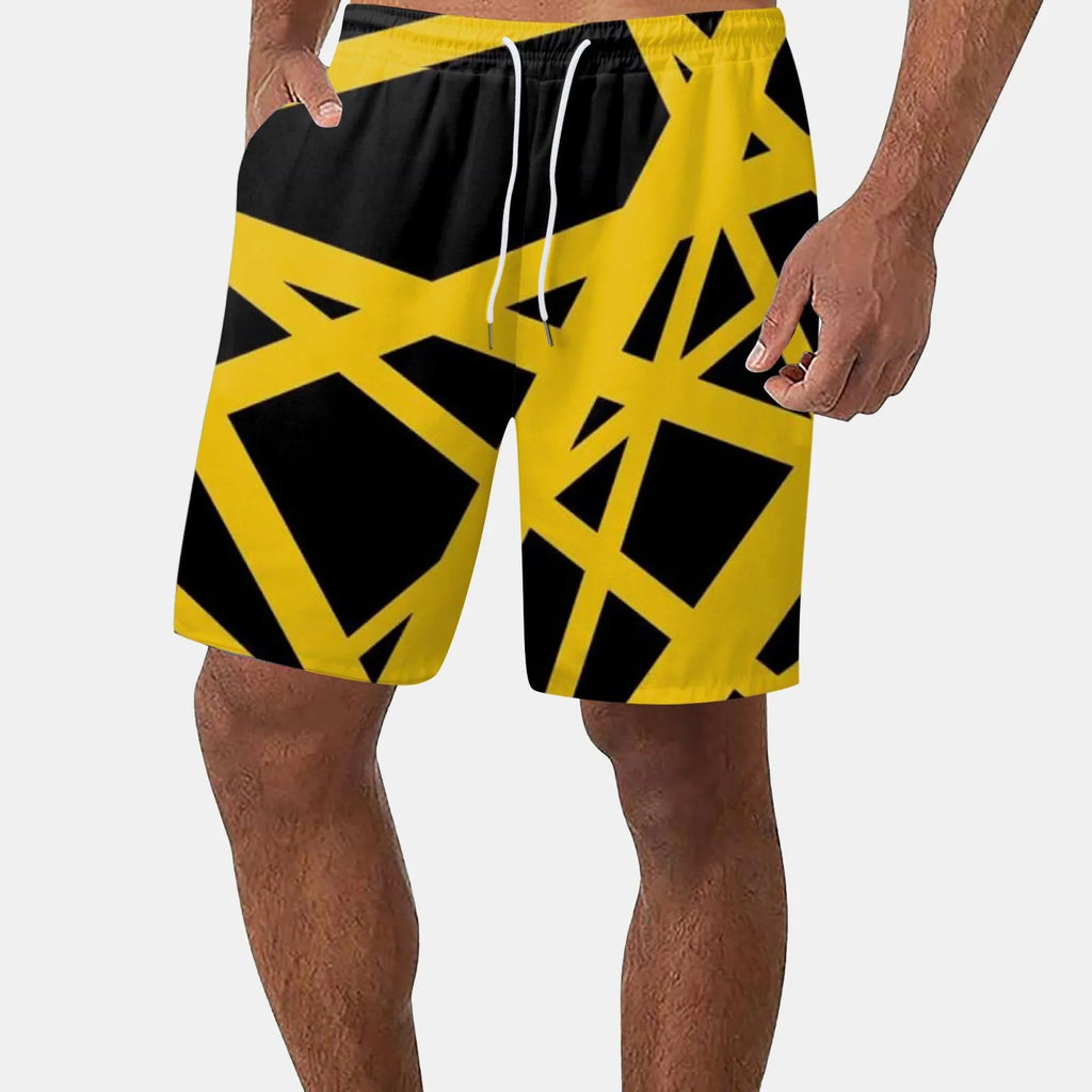 Men’s polyester shorts Mens Beach Shorts Casual Lightweight Drawstring Holiday Tropical Shorts With Pockets shorts para hombre