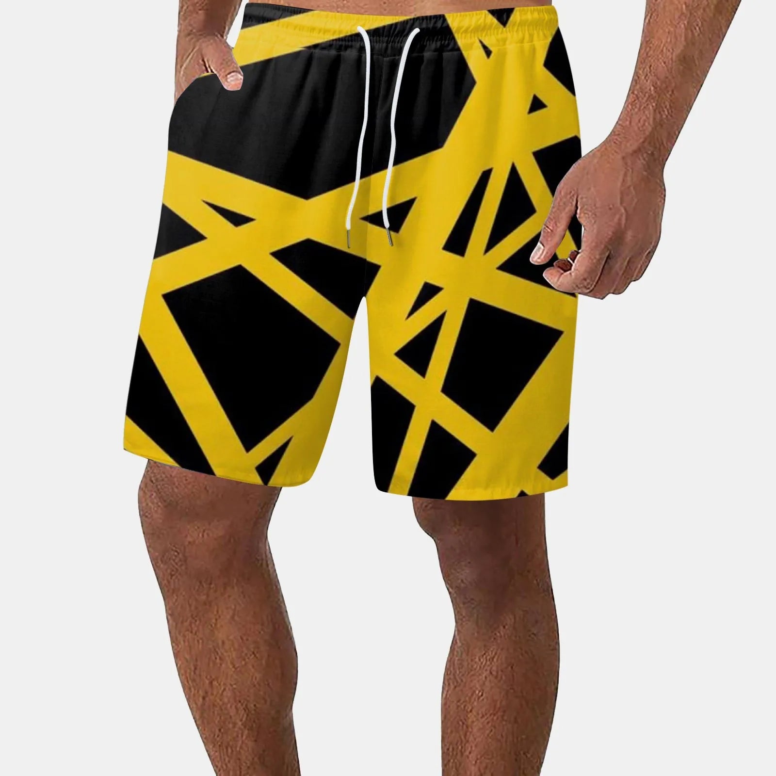 Men’s polyester shorts Mens Beach Shorts Casual Lightweight Drawstring Holiday Tropical Shorts With Pockets shorts para hombre