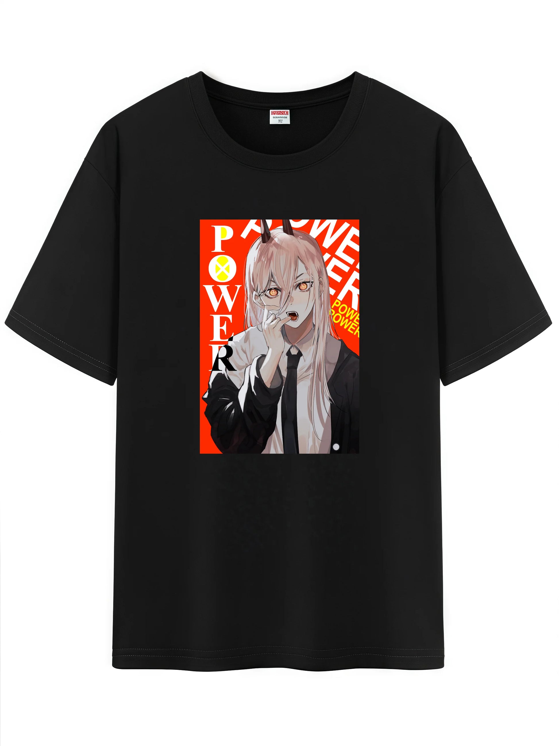 Unisex Japanese Anime Pattern T-Shirt, Chainsaw Man Denji Makima Character Graphic Short Sleeve Regular Fix Tee Shirt