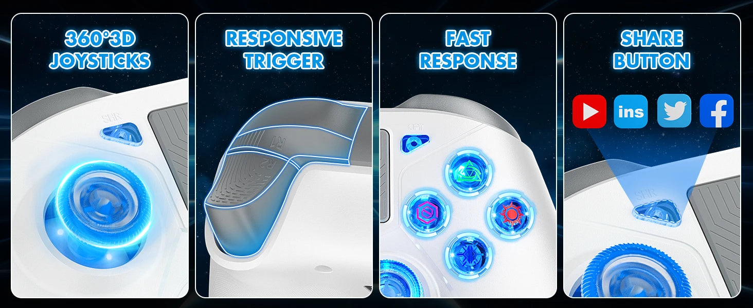 For PS5 Console Wireless Controller Supports BLACK MYTH WUKONG W/ Turbo Dual Vibration Gamepad For Steam/PC Game Remote Control