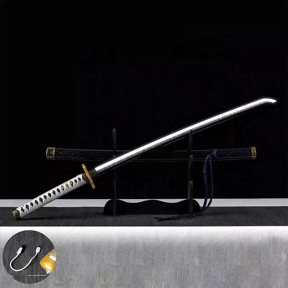 Demon Slayer 103cm/40.56in Light Sword Cosplay Anime Peripherals Katana Cosplay Luminous Toys Weapon Props Model Holiday Gift