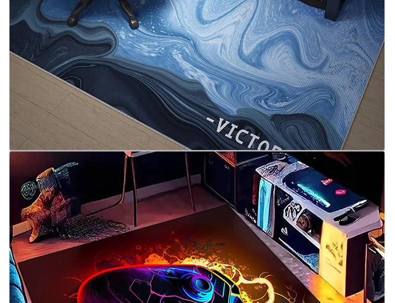 Gaming Mats Bedroom Rug Gamer Carpet Non-slip Wear-resistant Living Room Floor Mat American Laser Light Large Size Study Rug 양탄자