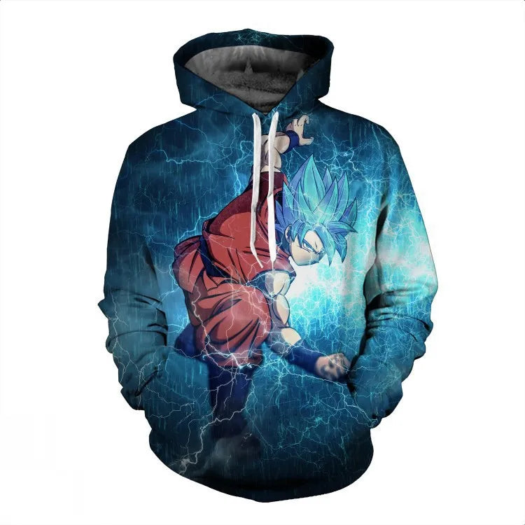 2024 3D New Anime Dragon Ball Printed Sweater Series Pullover Generation Tide Brand Hoodie Gift Pink Goku