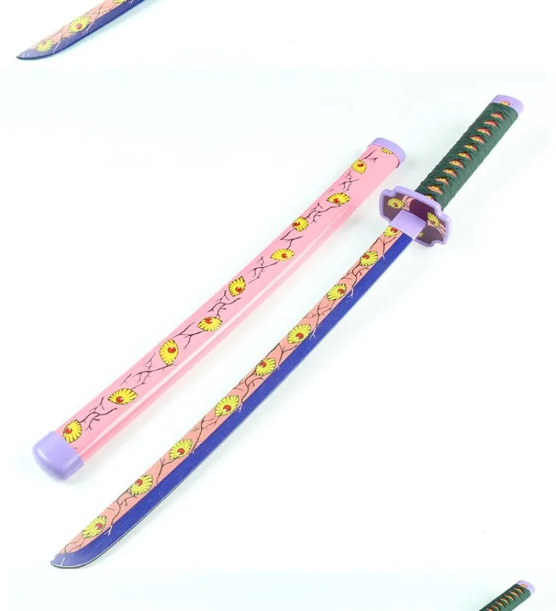 104cm Demon Slayer Katana Sword Kimetsu No Yaiba Anime Cosplay Prop Ninja Knife Real Size Japanese Katana Samurai Sabre Kid Toys