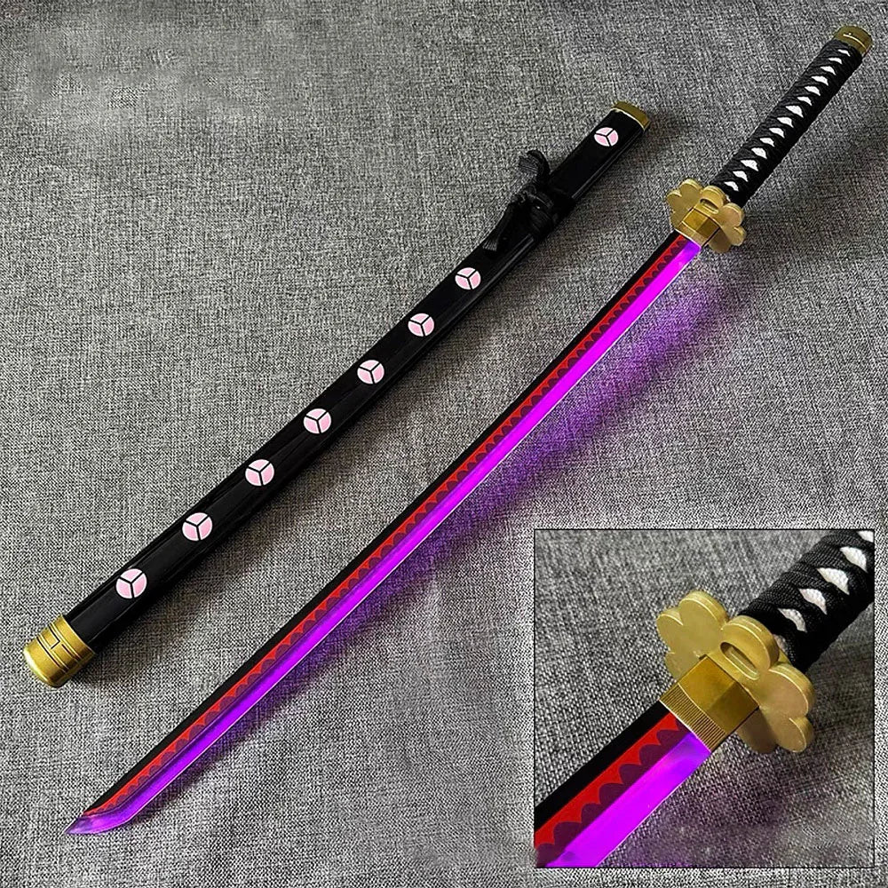 Demon Slayer 103cm/40.56in Light Sword Cosplay Anime Peripherals Katana Cosplay Luminous Toys Weapon Props Model Holiday Gift