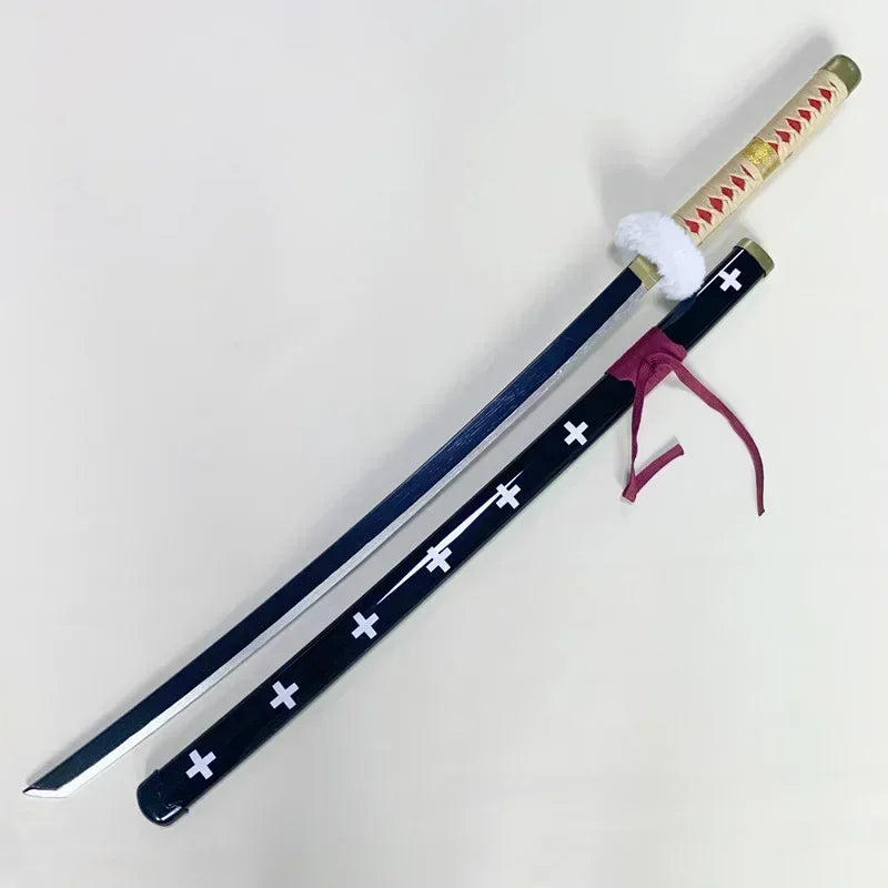 104cm Zoro Katana Sandai Kitetsu Sword Blade Anime Cosplay Prop Ninja Knife Real Full Size Japanese Katana Samurai Sabre Kid Toy