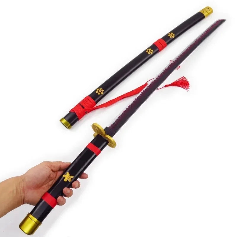 104cm Zoro Katana Sandai Kitetsu Sword Blade Anime Cosplay Prop Ninja Knife Real Full Size Japanese Katana Samurai Sabre Kid Toy