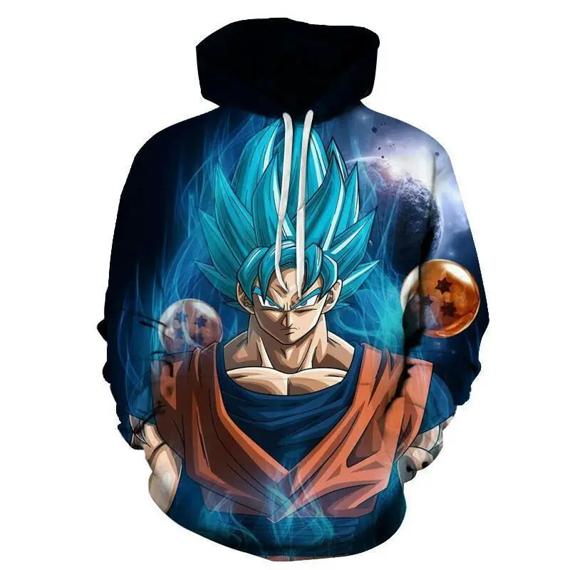 2024 3D New Anime Dragon Ball Printed Sweater Series Pullover Generation Tide Brand Hoodie Gift Pink Goku