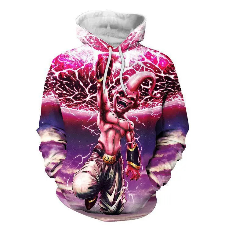 2024 3D New Anime Dragon Ball Printed Sweater Series Pullover Generation Tide Brand Hoodie Gift Pink Goku