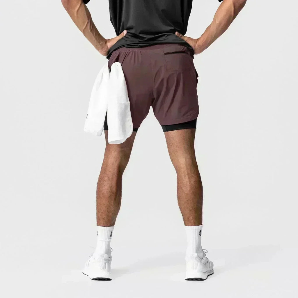 Summer New Black Five-leaf Clover Printed Men's and Women's Shorts Double-layer Loose Sports and Casual Pants for Beach Fitness