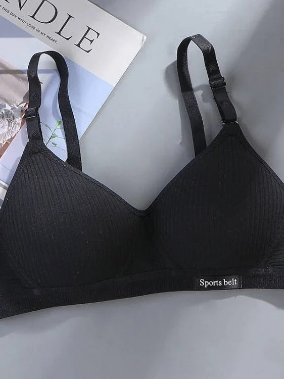 Cotton Wireless Bra for Women Seamless Push Up Bras Comfortable V-Shaped Gathering Underwear AB Cup Intimate Lingerie
