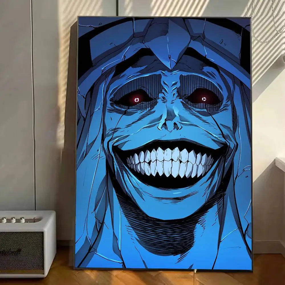 S-Solo Leveling Anime Poster Gallery Prints Self Adhesive  Home Decor Decoration Wall Decals Living Room Sticker