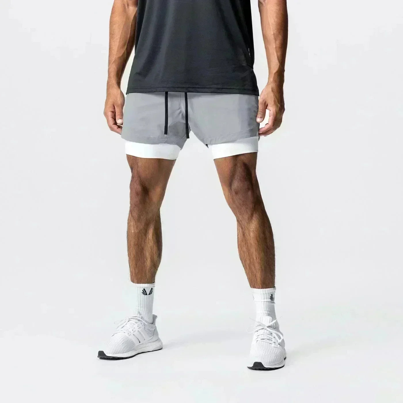 Summer New Black Five-leaf Clover Printed Men's and Women's Shorts Double-layer Loose Sports and Casual Pants for Beach Fitness