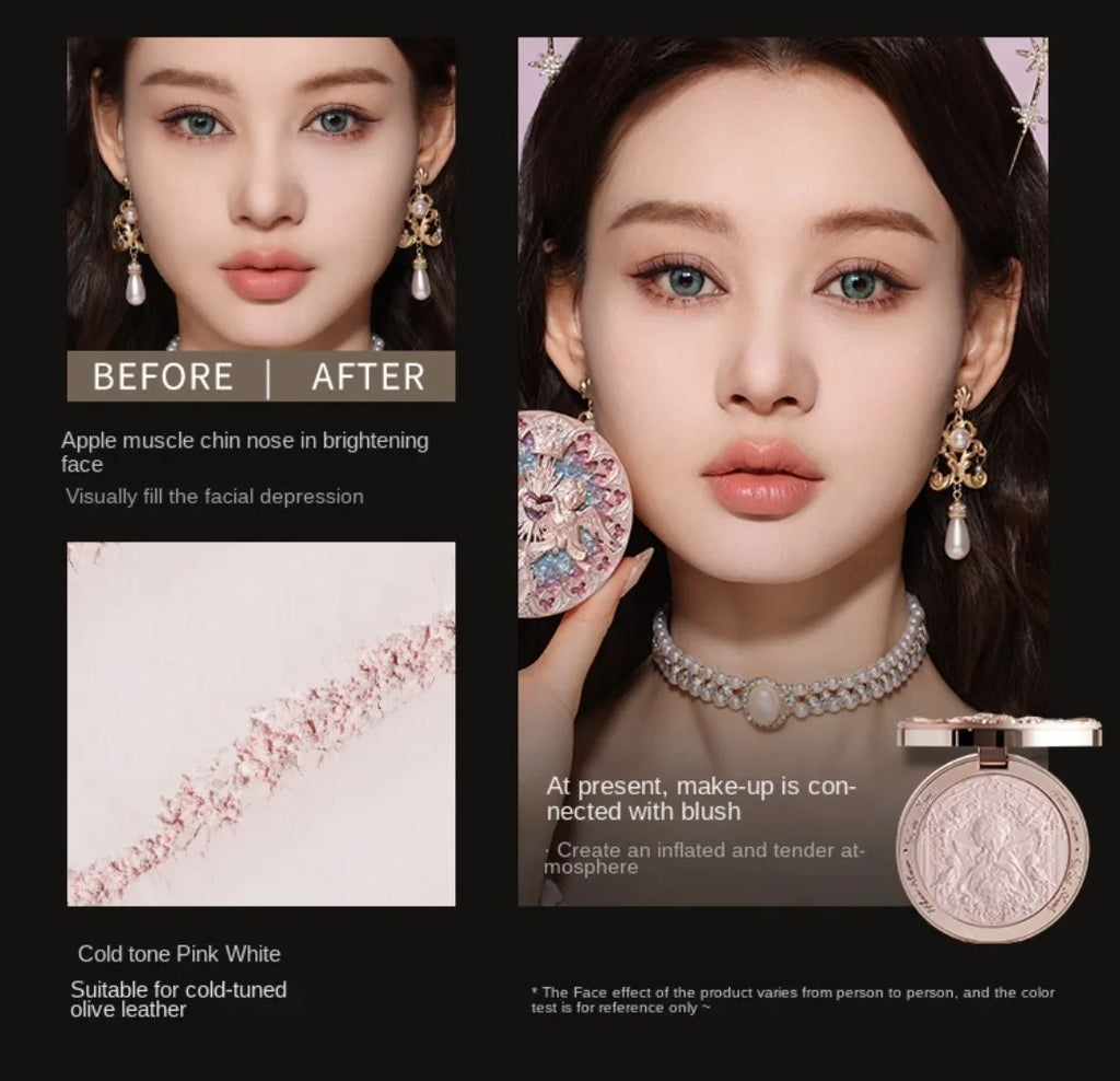 The Flower Knows Little Angel Collection Relief Highlight Face Powder iluminador Makeup Contour Highlighter Palette 8g/0.3Fl.oz