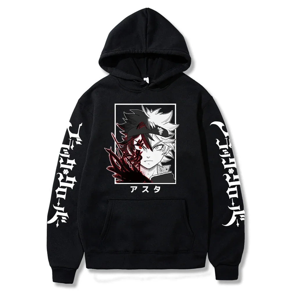 Black Clover Anime Men's Clothes Hoodie Sweatshirts Harajuku Manga Asta Oversized Winter Long Sleeve Streetwear Hoodies Pullover