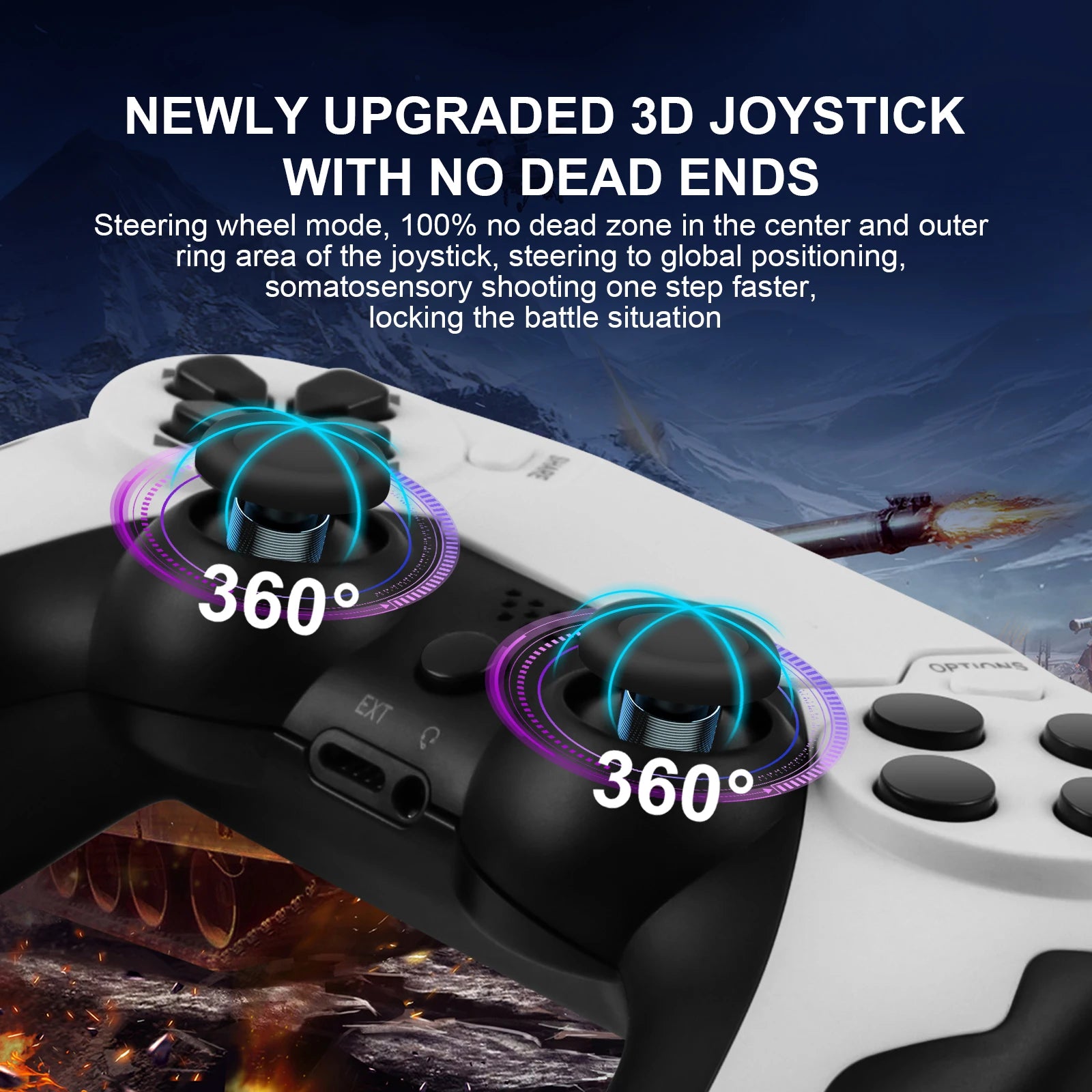 GAMINJA Wireless Controller Dual Vibration Game Joystick Gamepd For PS4 PS3 Console PC Gamepad with 6-axis Gyros