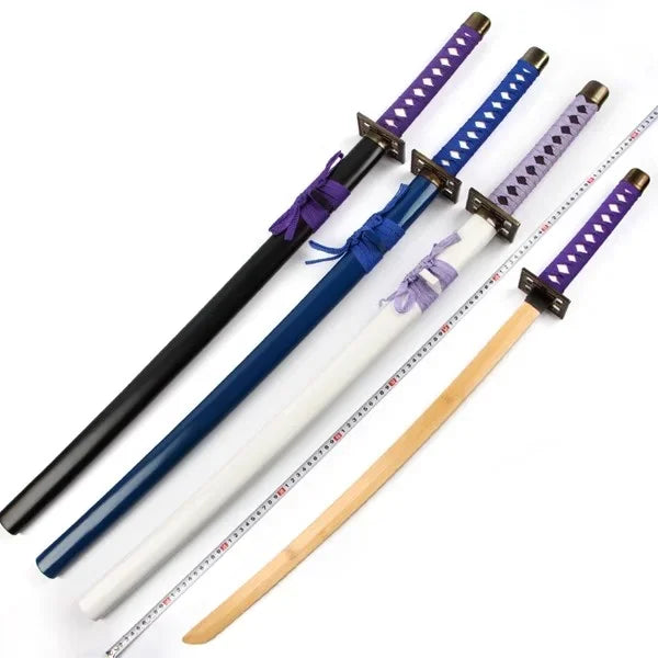 104cm Bleach Katana Sword Bamboo Blade Anime Bleach Byakuya Cosplay Prop Real Size Japanese Samurai Sword Ninja Katana Kid Toy