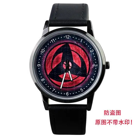 Naruto Watch Men's Electronic Watch Casual Leather Strap Waterproof Watch Animation Uzumaki Naruto Sharingan Holiday Gift Watch