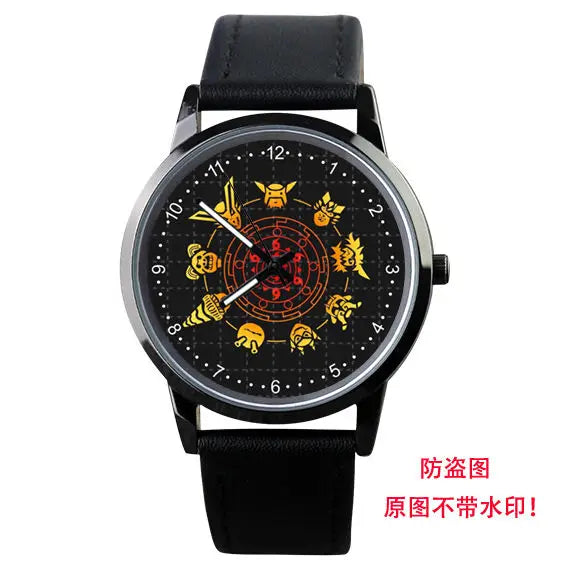 Naruto Watch Men's Electronic Watch Casual Leather Strap Waterproof Watch Animation Uzumaki Naruto Sharingan Holiday Gift Watch