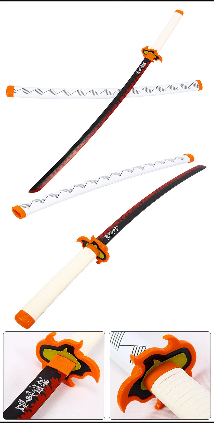 Demon Slayer Weapon Kamado Tanjirou Nichirin Blade 103cm Anime Peripheral Wood Sword Model Cosplay Weapon Katana Gifts Toys Boys