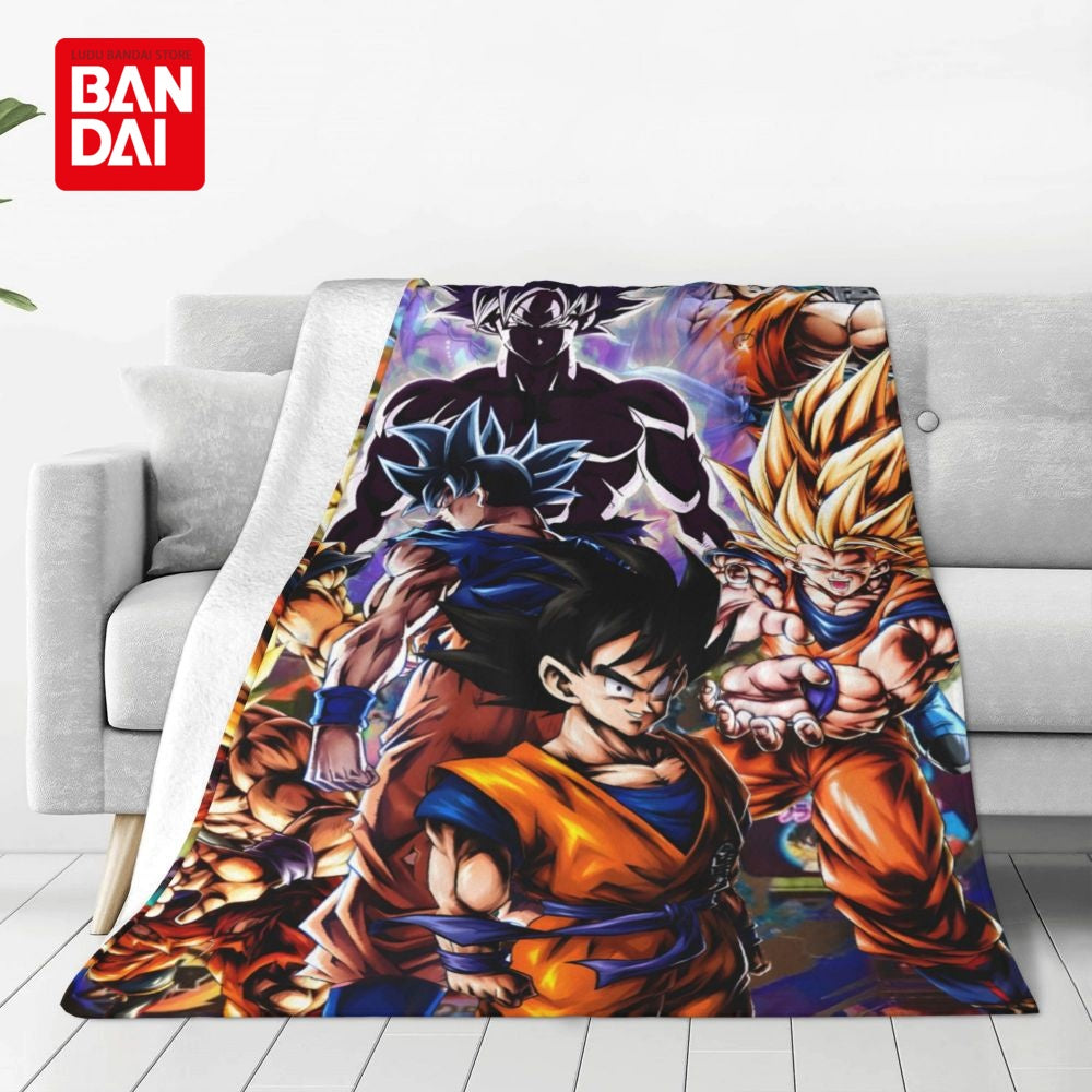 Bandai Japan Anime Dragonball Z Goku Throw Blankets on Bed Sofa Air Condition Sleeping Cover Bedding Throws Bedsheet For Kids