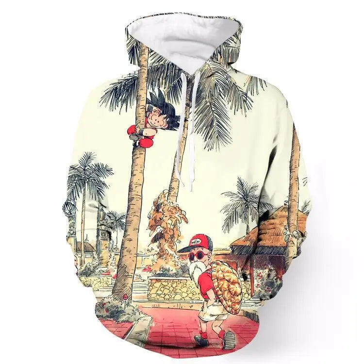 2024 3D New Anime Dragon Ball Printed Sweater Series Pullover Generation Tide Brand Hoodie Gift Pink Goku