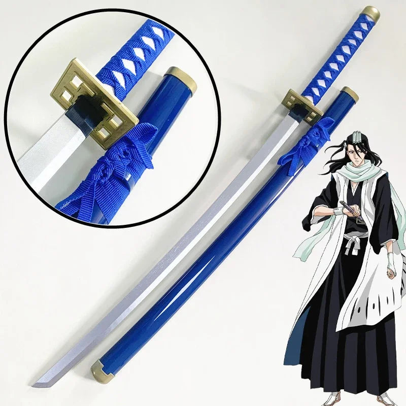 104cm Bleach Katana Sword Bamboo Blade Anime Bleach Byakuya Cosplay Prop Real Size Japanese Samurai Sword Ninja Katana Kid Toy
