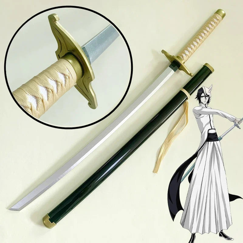 104cm Bleach Katana Sword Bamboo Blade Anime Bleach Byakuya Cosplay Prop Real Size Japanese Samurai Sword Ninja Katana Kid Toy