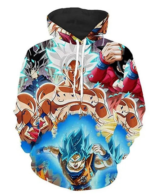 2024 3D New Anime Dragon Ball Printed Sweater Series Pullover Generation Tide Brand Hoodie Gift Pink Goku