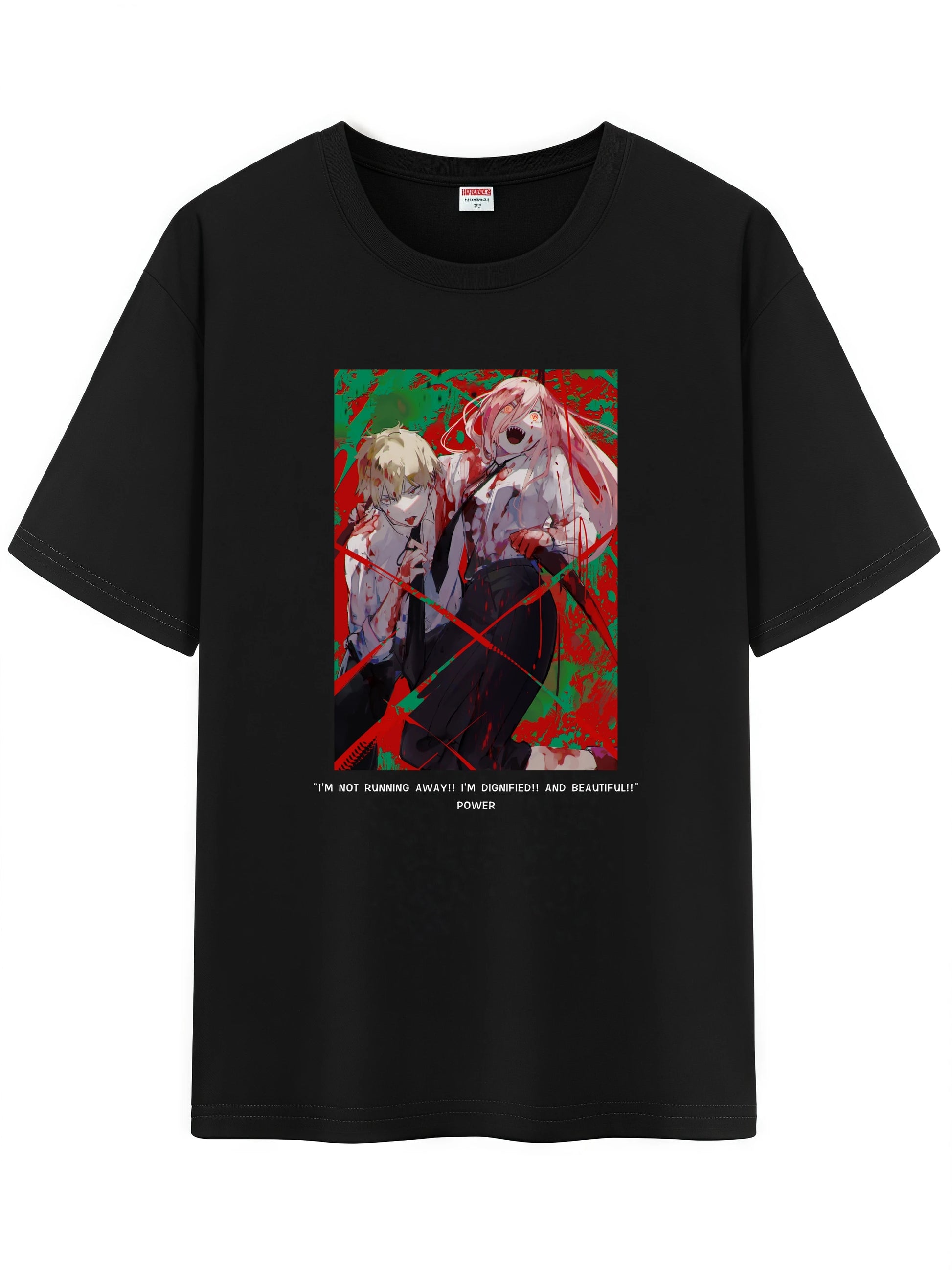 Unisex Japanese Anime Pattern T-Shirt, Chainsaw Man Denji Makima Character Graphic Short Sleeve Regular Fix Tee Shirt