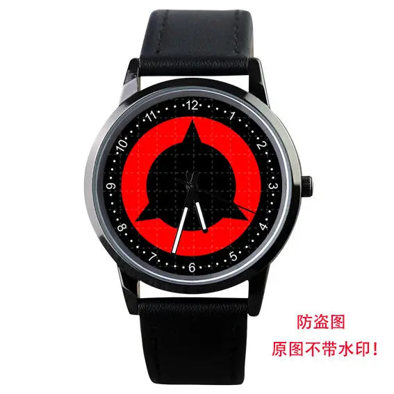 Naruto Watch Men's Electronic Watch Casual Leather Strap Waterproof Watch Animation Uzumaki Naruto Sharingan Holiday Gift Watch