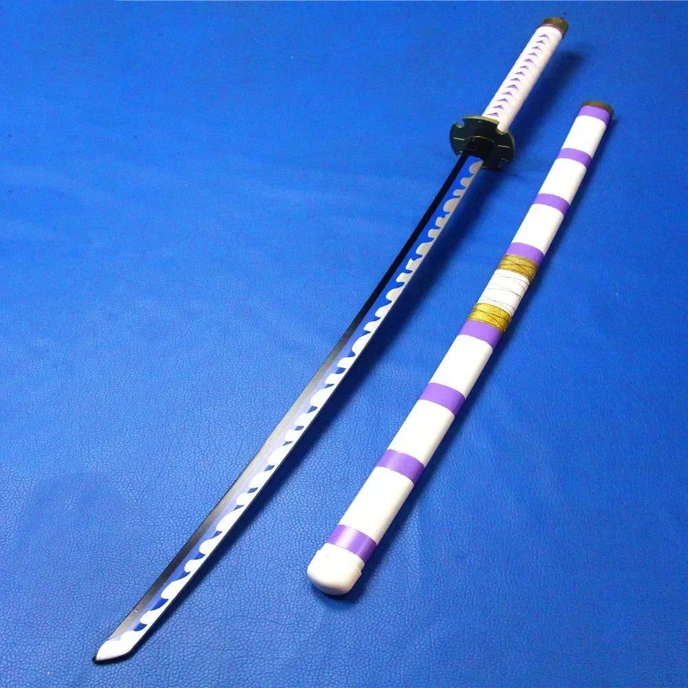 104cm Zoro Katana Sandai Kitetsu Sword Blade Anime Cosplay Prop Ninja Knife Real Full Size Japanese Katana Samurai Sabre Kid Toy