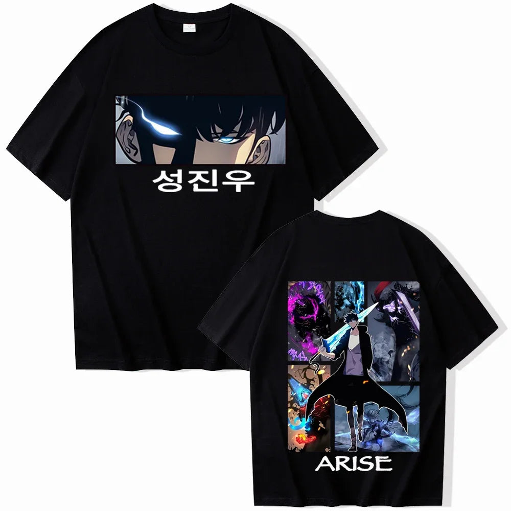 2025 Solo Leveling Hot Anime T-Shirts Unisex Harajuku O-Neck Short Sleeve Shirts Fans Gift