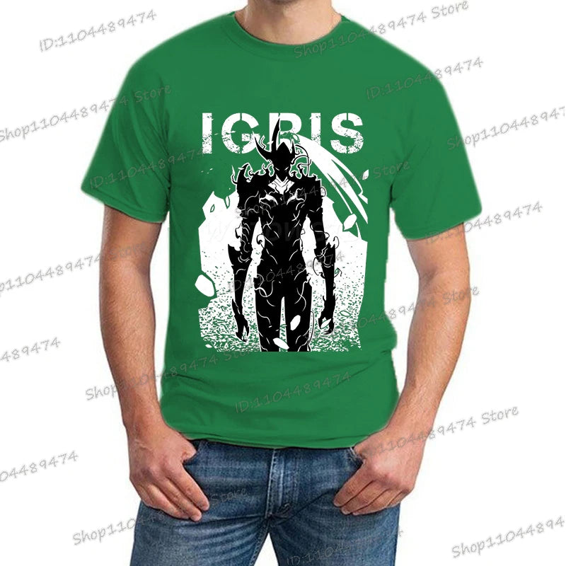 New Summer Men's Anime Solo Leveling Tee Tops Short Sleeve Man T-Shirt Fashion Street Unisex Tees Solo Leveling Tshirt Clothing