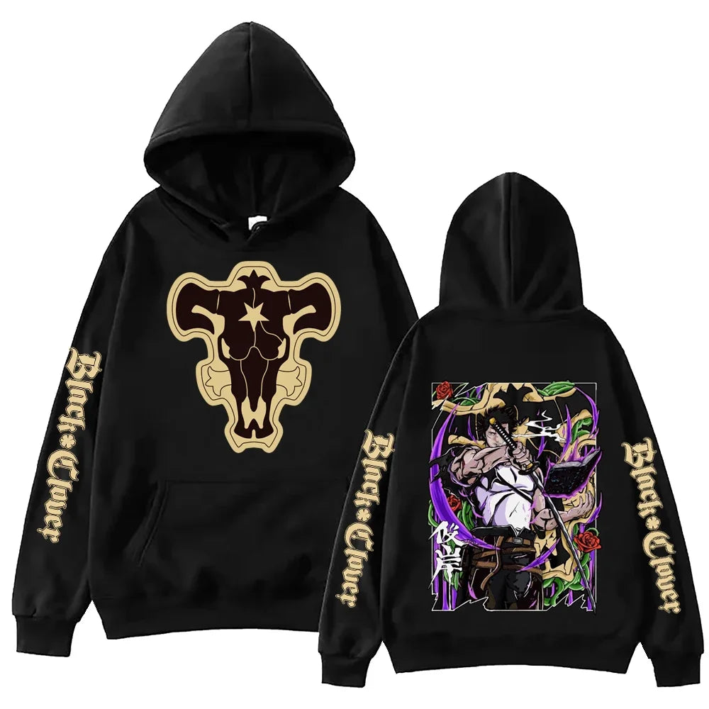 Anime Black Clover Yami Sukehiro  Hoodie Harajuku Hip Hop Pullover Tops Sweatshirt Fans Gift