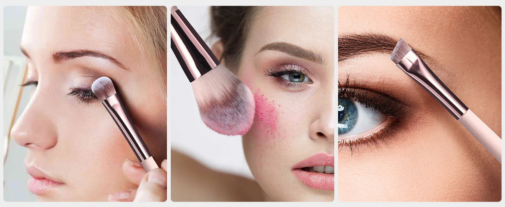 14-Piece Makeup Brush Set with Illuminated Mirror, Portable Short Handle,LED Light,USB Rechargeable Makeup Brushes Kit