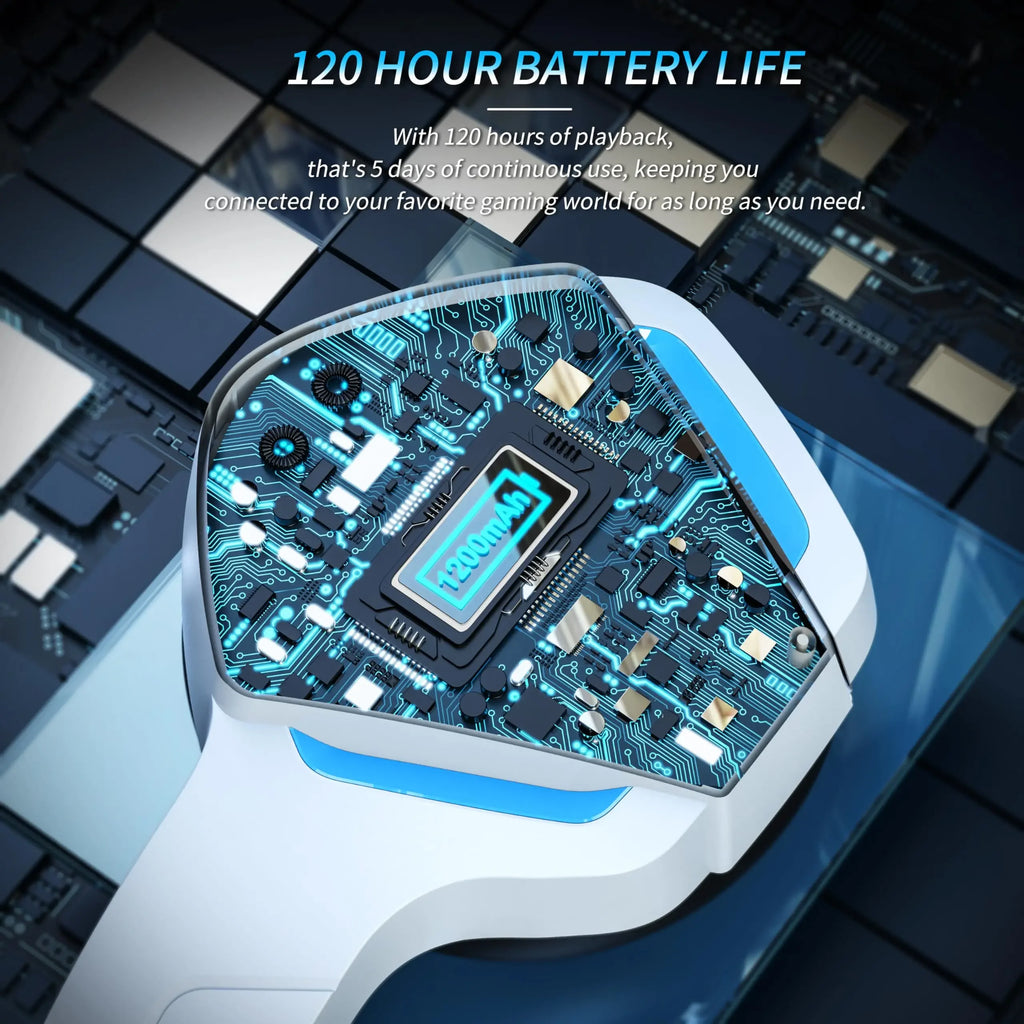 BINNUNE BW01 Wireless Gaming Headset with Mic for PC PS4 PS5 2.4G Bluetooth USB Gamer Headphones with Mic for Laptop Computer