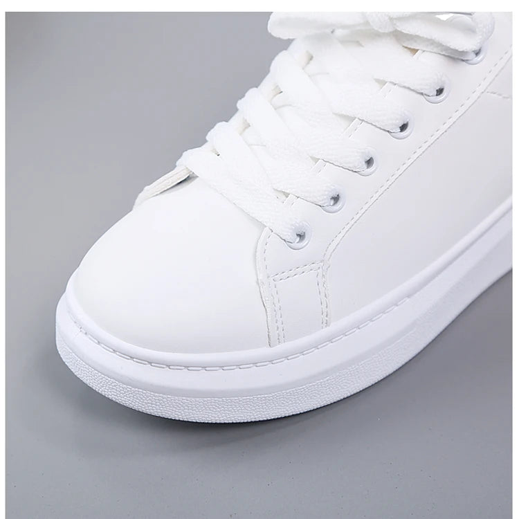 2022 Women Casual Shoes New Spring Fashion Embroidered White Breathable Flower Lace-Up Sneakers