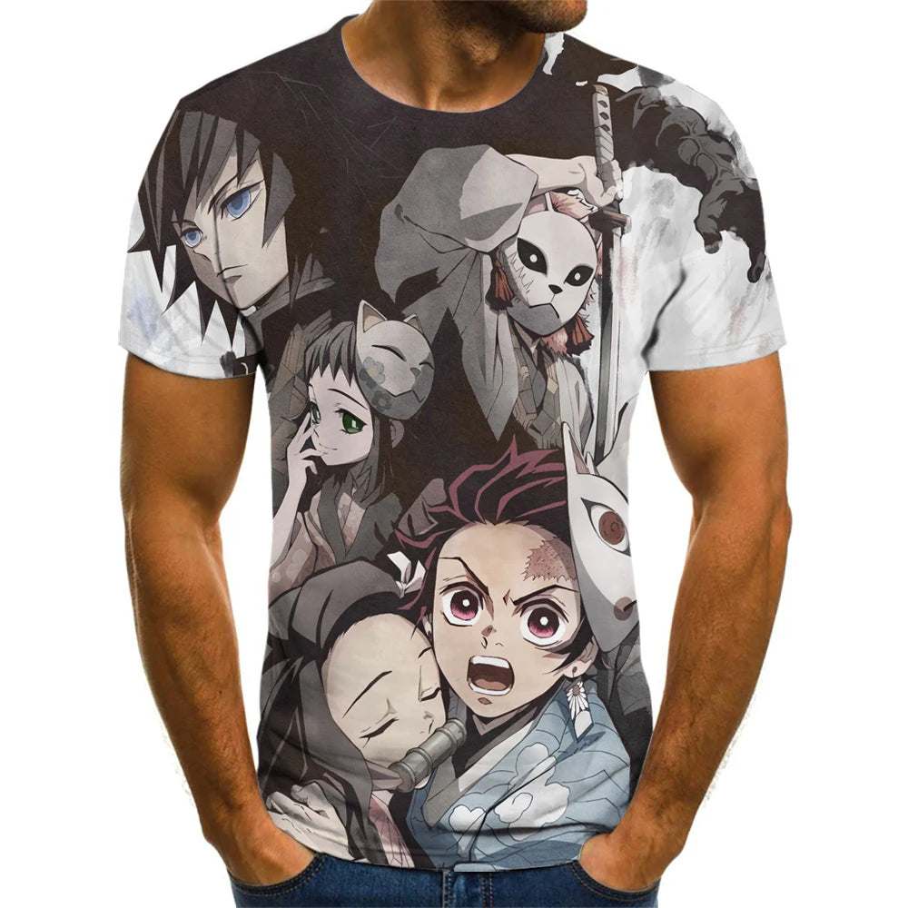 Demon Slayer 3D Print T-shirt Men Women Summer Fashion Casual Short Sleeved Unisex Harajuku Streetwear Oversized T Shirt
