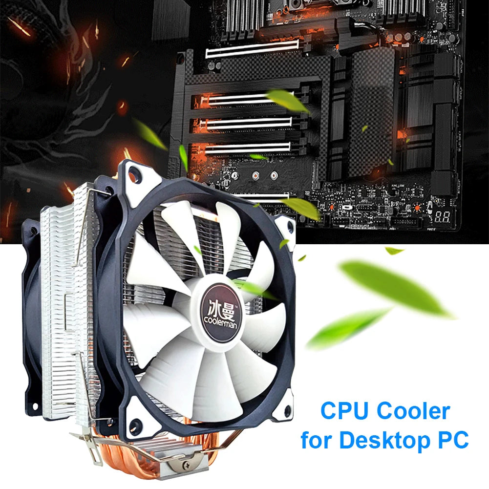 CPU Cooler 6 Heat Pipes 120mm 4 Pin PWM RGB  CPU Cooling Fan PC Quiet for Intel LGA 1200 1150 1151 1155 2011 AMD AM4 AM3