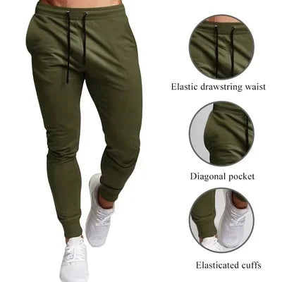 Casual Pants Men's Jogger Sweatpants Large Size Elastic Waist Sports Casual Trousers Loose Fitness Clothes Spring Thin Section