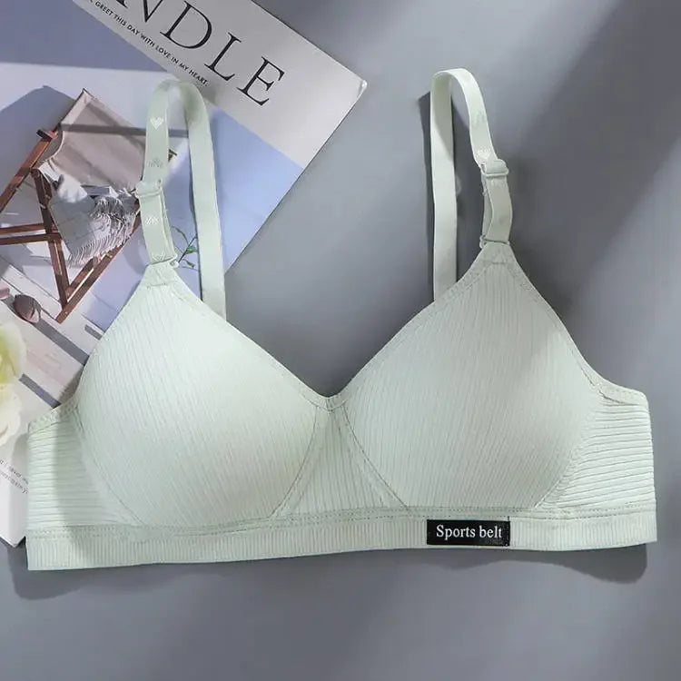 Cotton Wireless Bra for Women Seamless Push Up Bras Comfortable V-Shaped Gathering Underwear AB Cup Intimate Lingerie